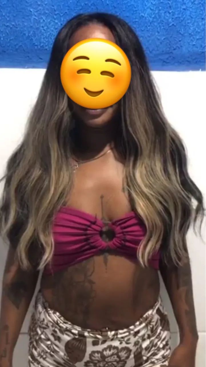 Cabelo humano (morena iluminada mesclado no preto)