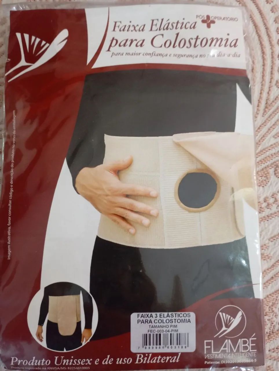 Faixa elástica para colostomia Bilateral 