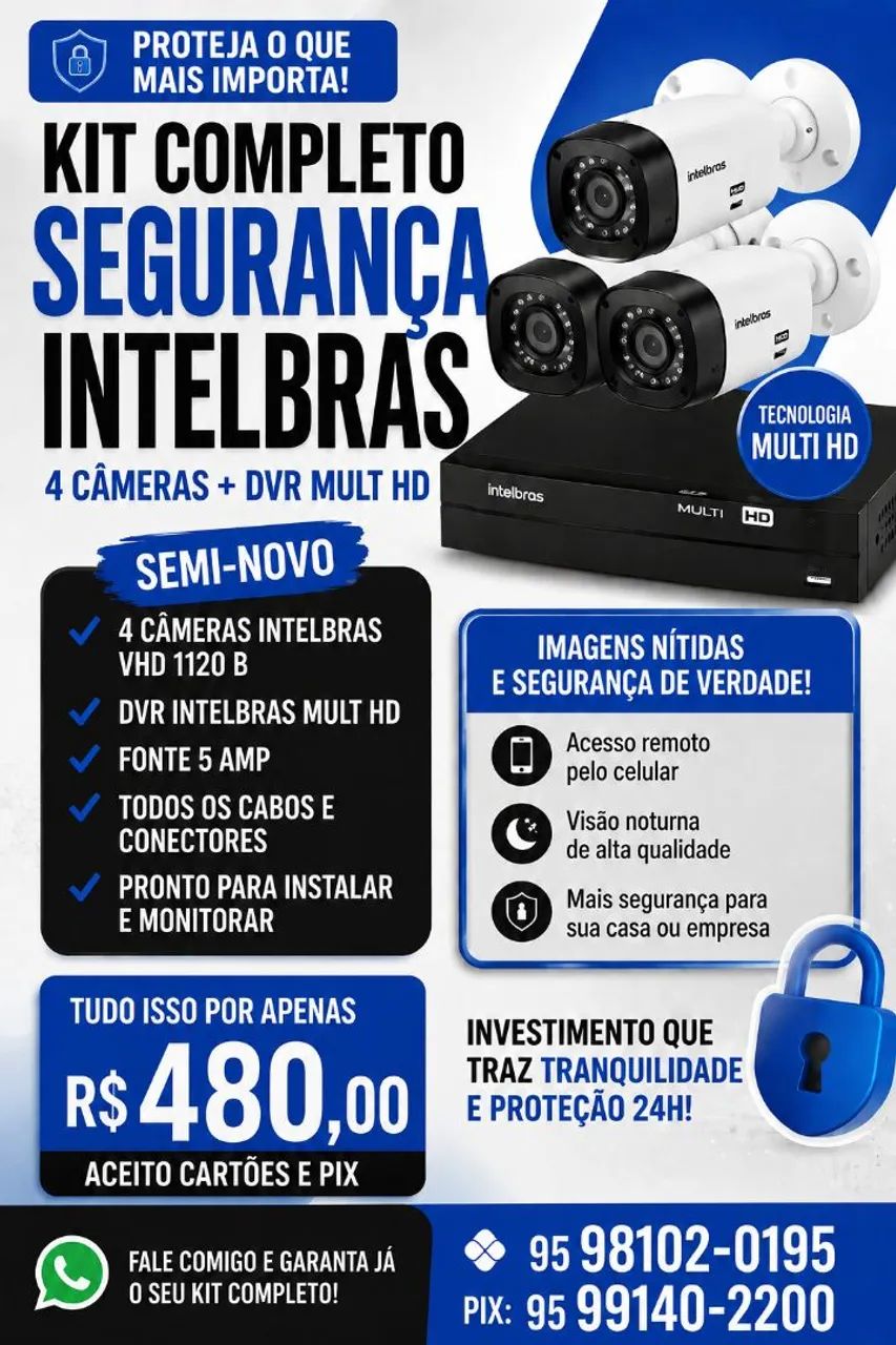 4 câmeras de segurança Interbras VHC 1120 B - Foto 3