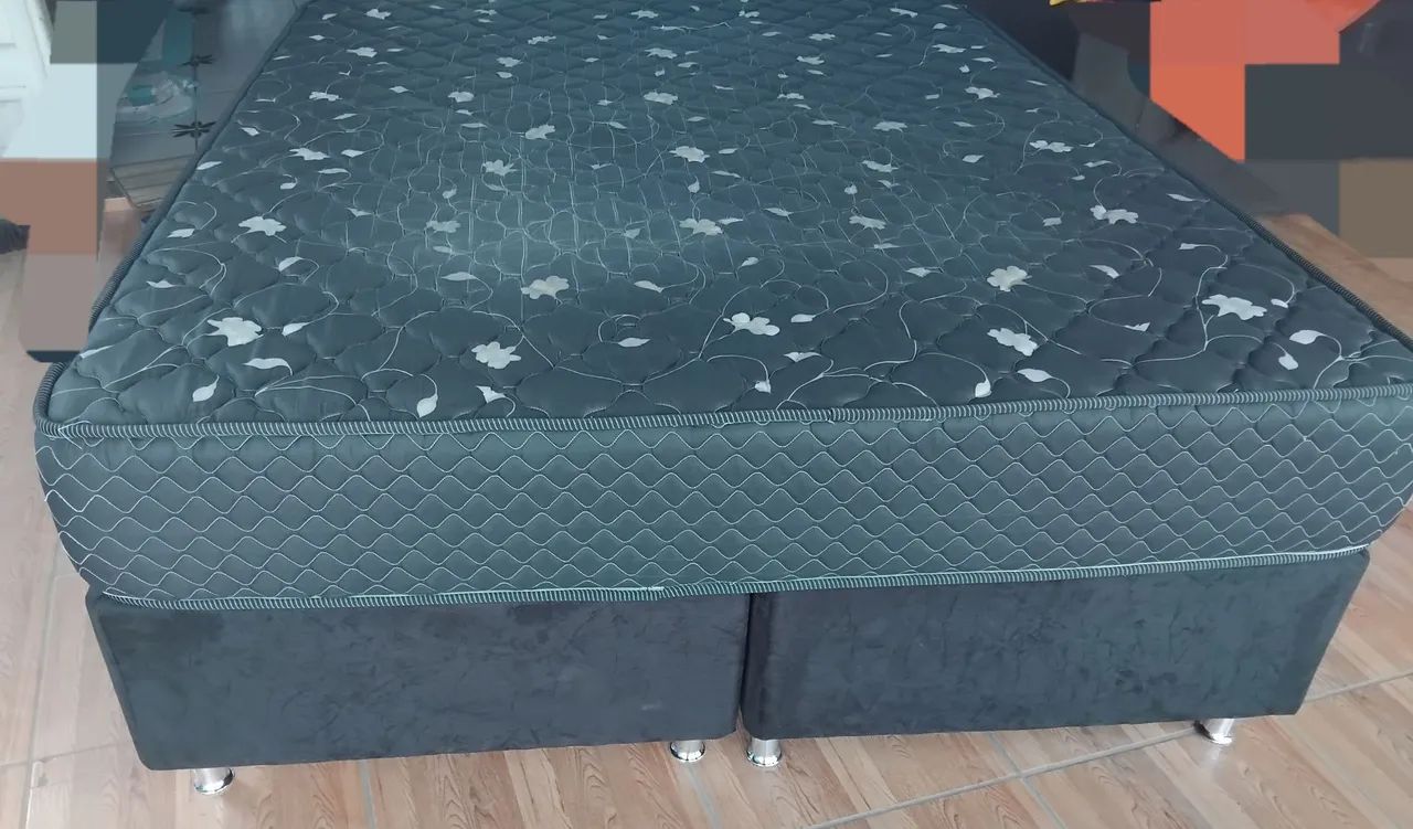 Cama box casal tamanho quem com colchão de espuma  - Foto 4