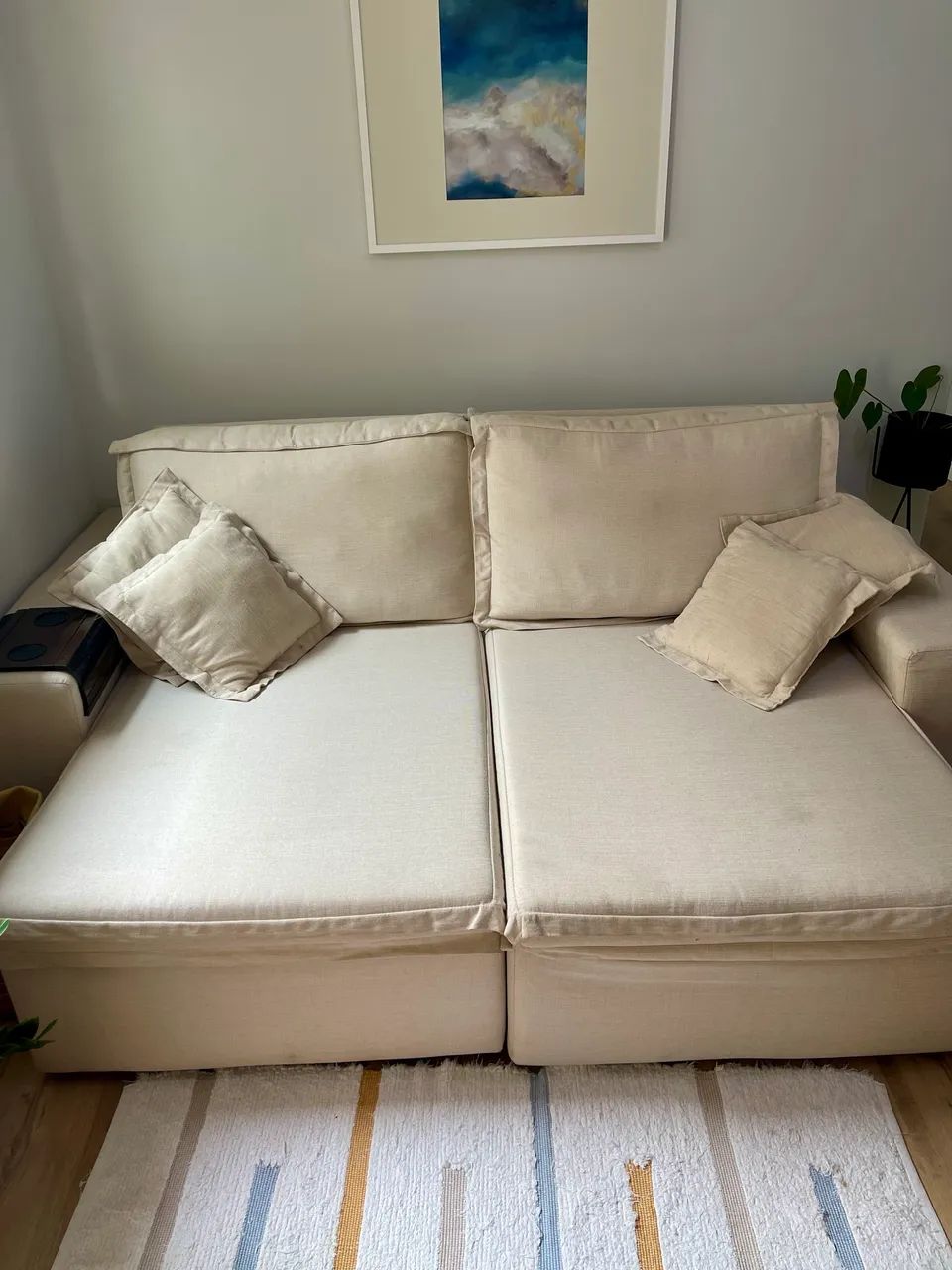 Linen Sofa, 4-Seater65704308880258125