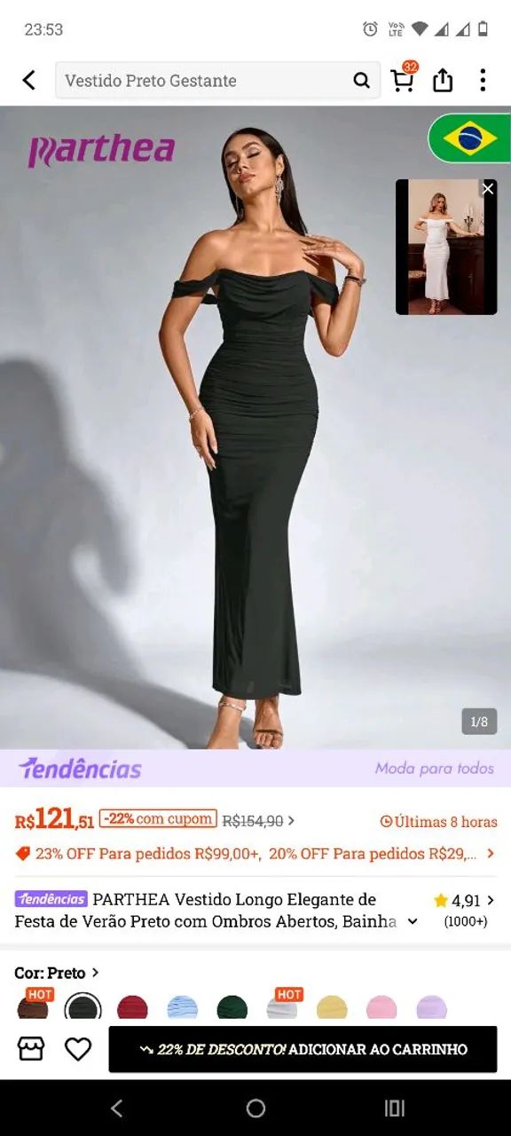 Vestido social feminino 