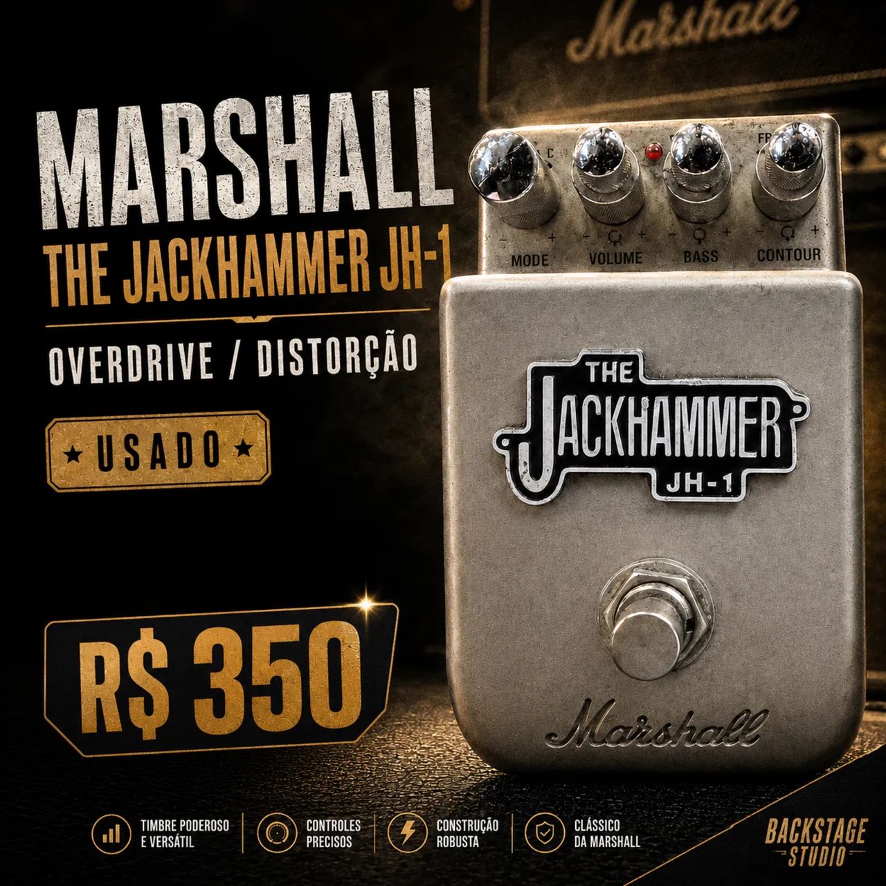 Marshall Jackhammer JH-1 + POLYTUNEチューナー Marshall The Jackhammer JH-1 - Overdrive / Distortion