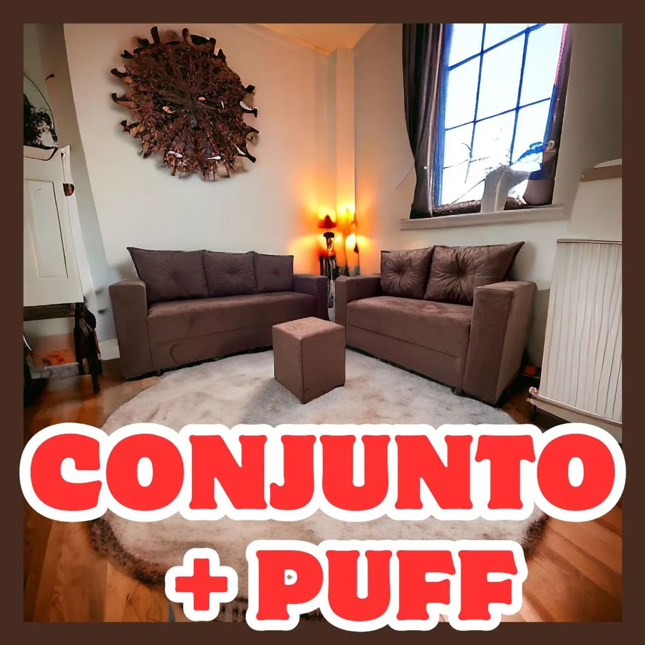 SOFÁS 3/2 LUGARES + PUFF, APROVEITE OFERTA 2 peças R$ 999,99 - Foto 3