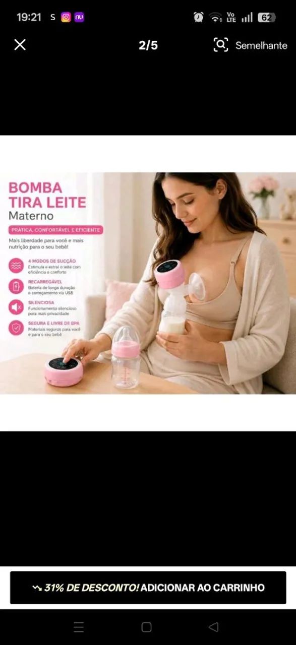 Bomba de tirar leite  - Foto 2