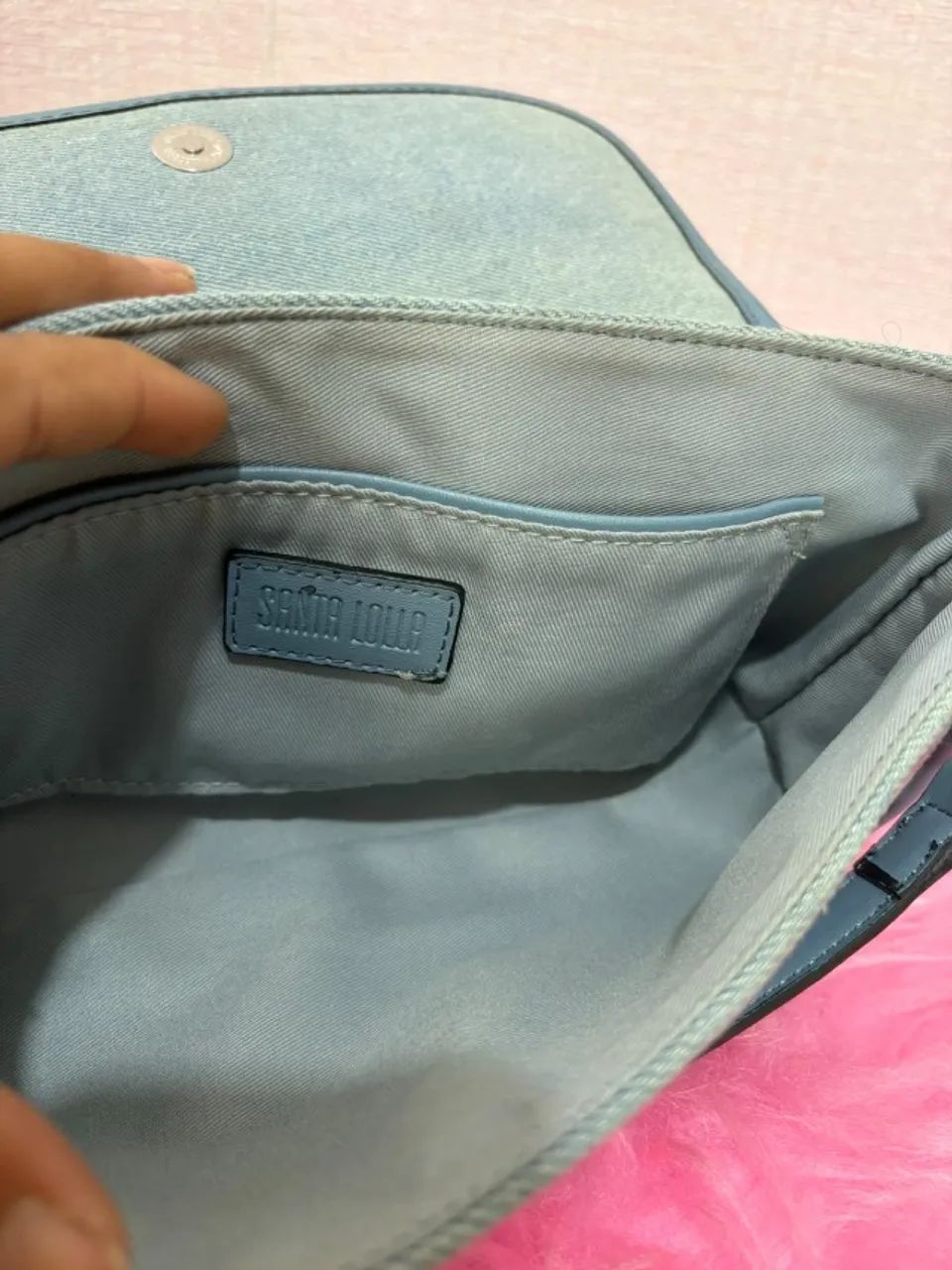 bolsa transversal santa lolla jeans azul - Foto 2
