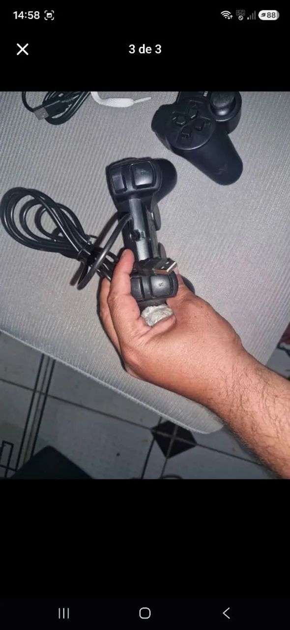 Dois Controles PS2 com entrada USB - Foto 3