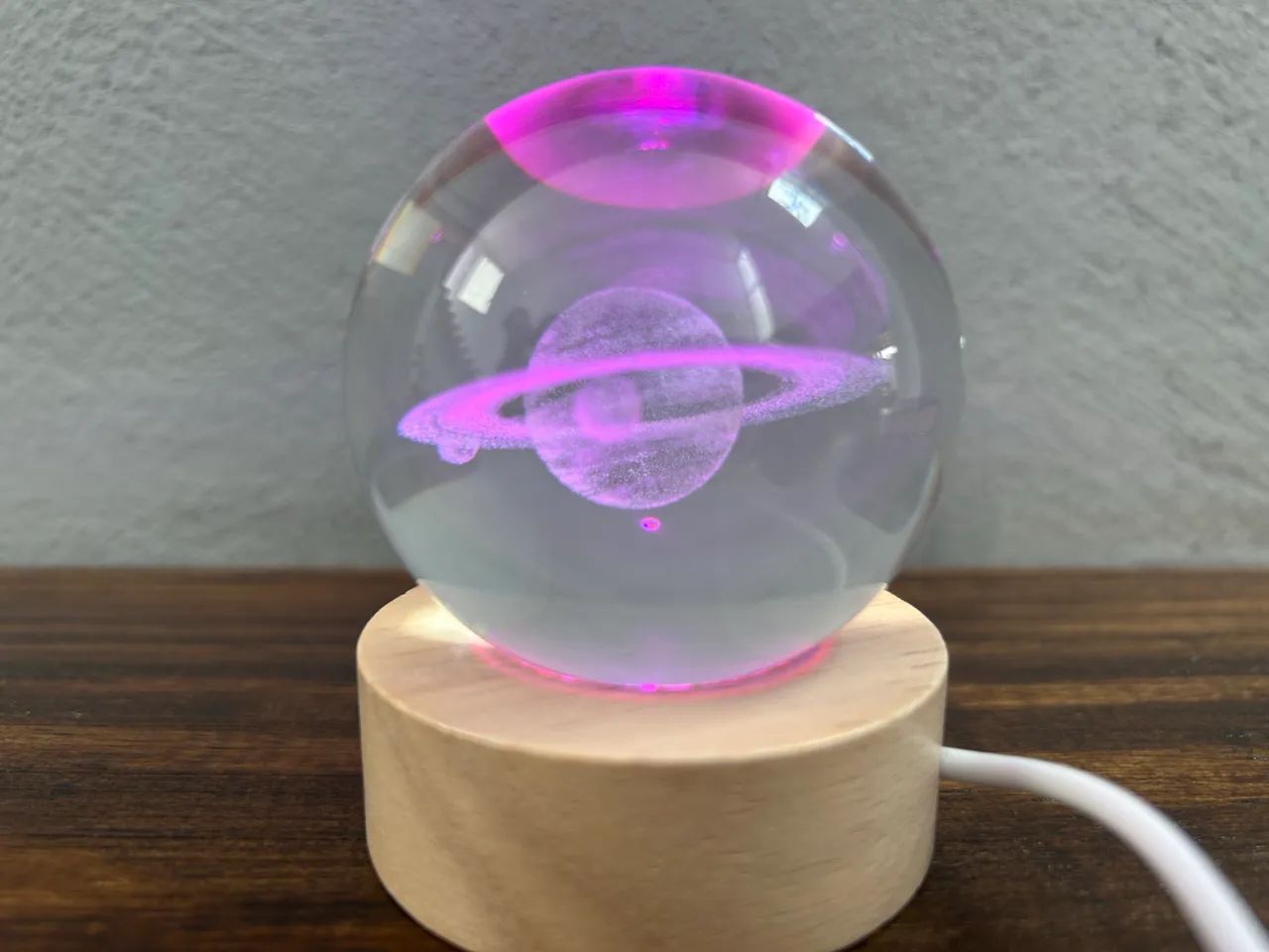 Luminária - Bola de cristal Saturno  - Foto 2