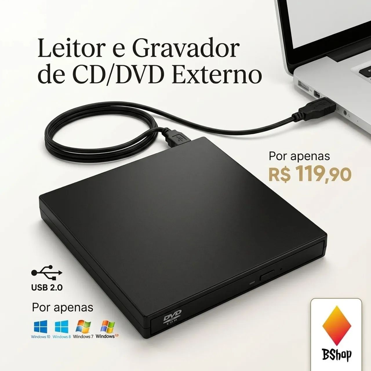 Leitor de CD/DVD DeepFox 