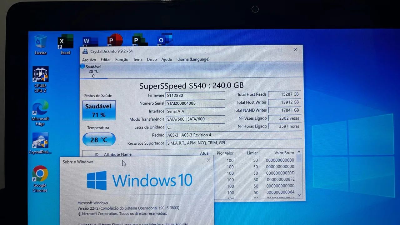 Ssd 240 Super S Speed bom estado com windows 10 e Office 2024 