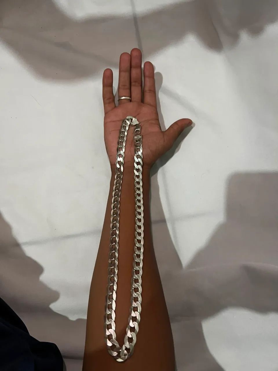 Corrente masculina prata 925 maciça - 13MM 64CM - Foto 2