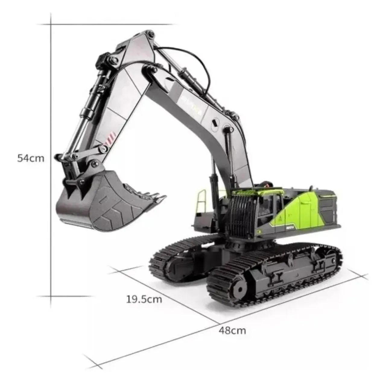 Excelente kit ex profissional: escavadeira Huina 1593 + caminhão basculante Huina 1536 - Foto 6