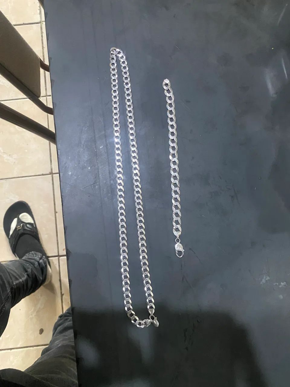 corrente de prata e pulseira  - Foto 2