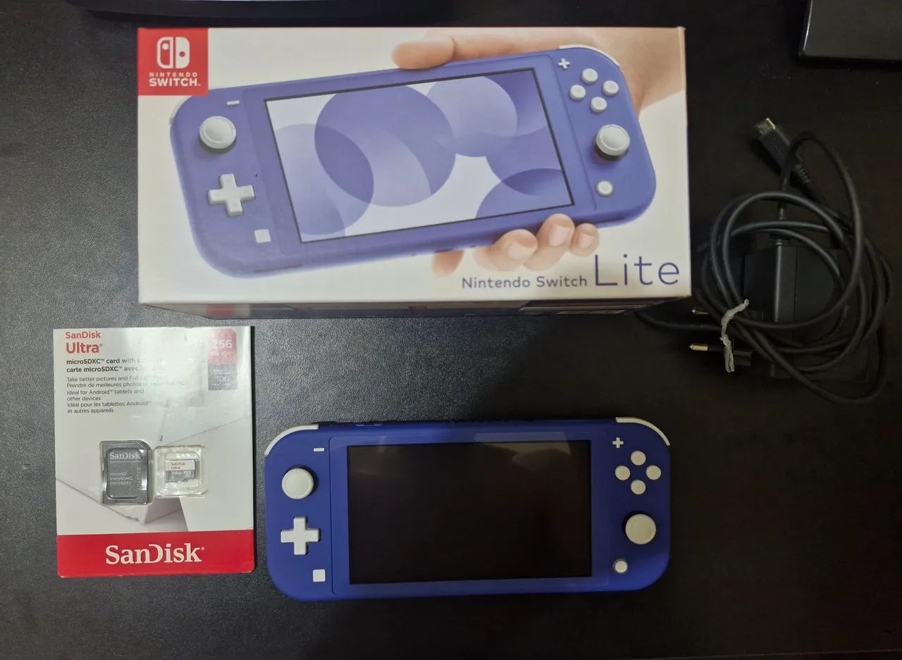 Nintendo Switch Lite + Micro SD 256GB SanDisk - Peças e Acessórios