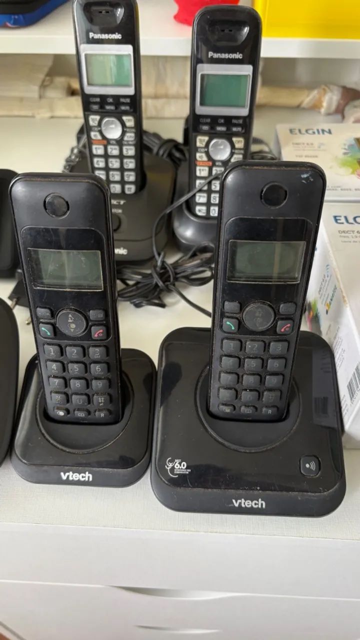 Lote 9 Telefone Sem Fio Panasonic, Elgin, Intelbras, Gigaset - Foto 5