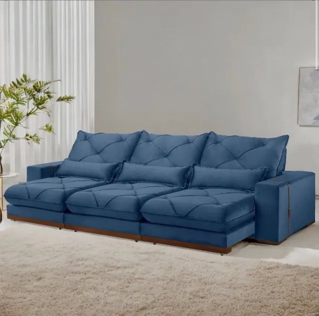 Sofá Retrátil e Reclinável Azulvantis 350 cm