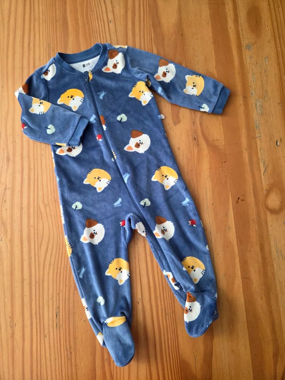 Macacão plush outuno inverno teddy boom 6 a 9 m