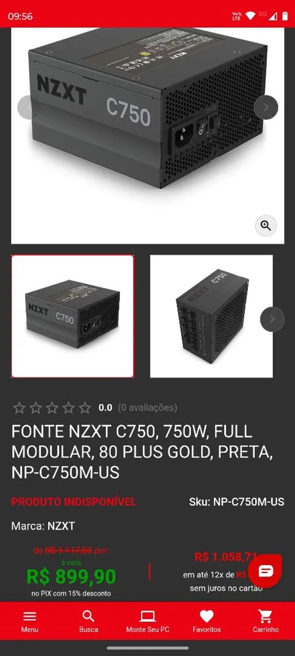 Fonte NZXT C750 Gold - Foto 3