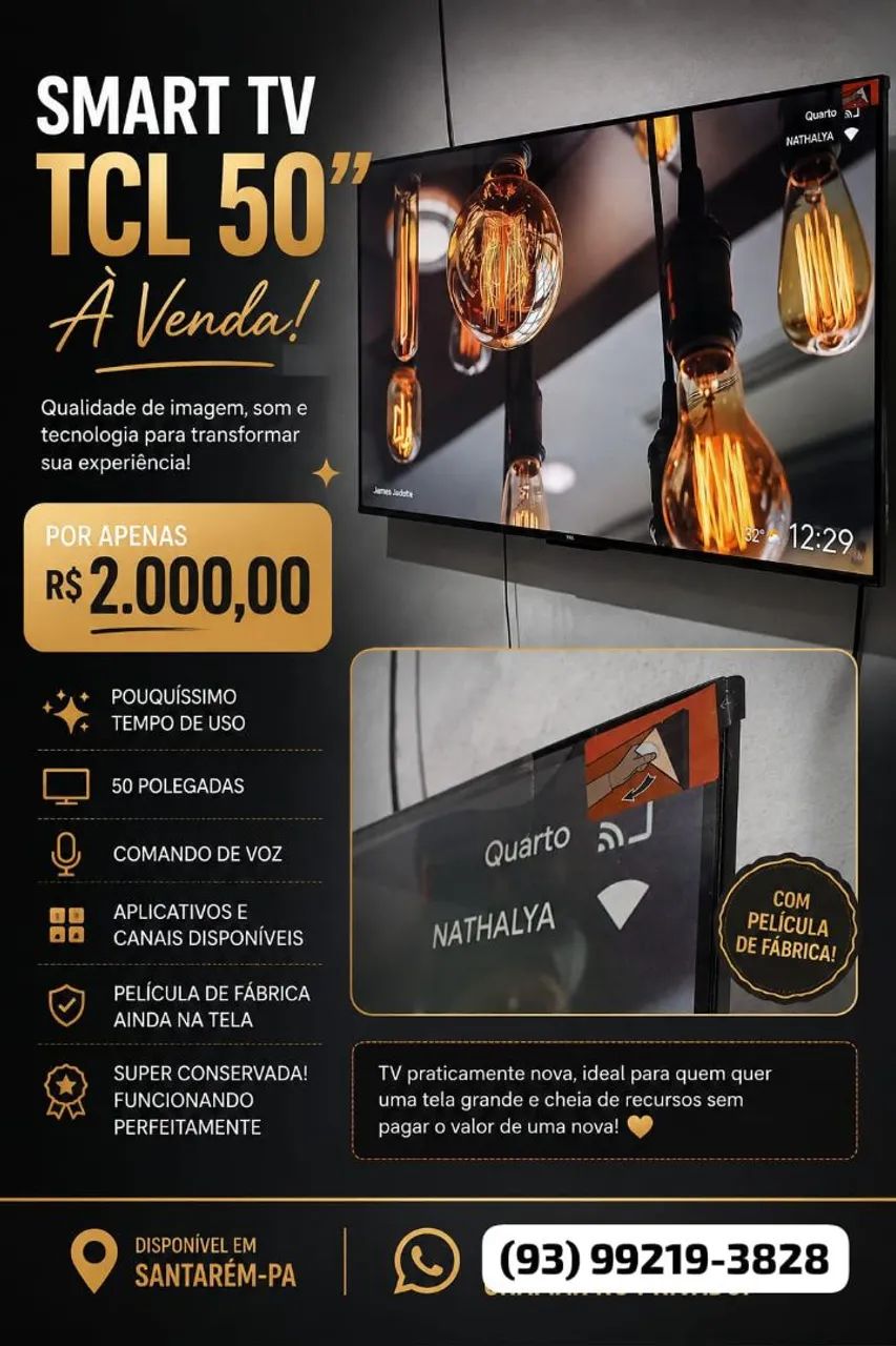 Tv Smart TCL 50polegadas - Foto 3
