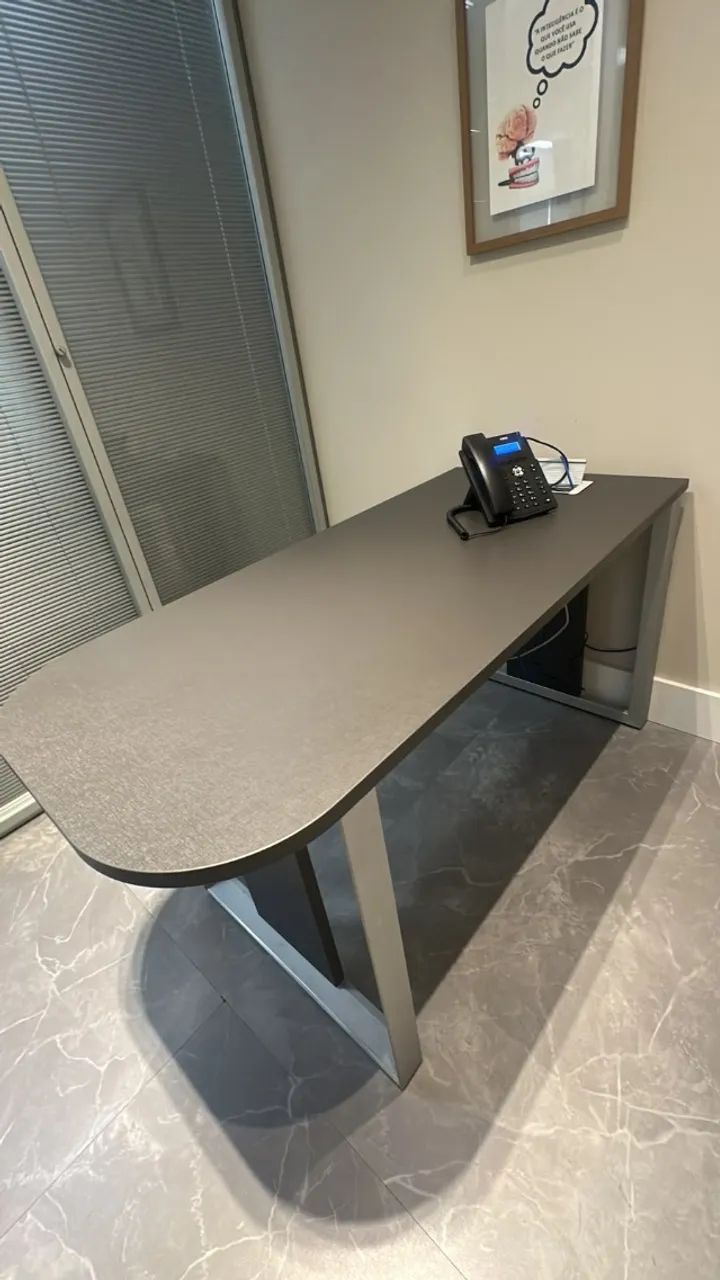 Mesa de Escritório Cinza - Foto 2