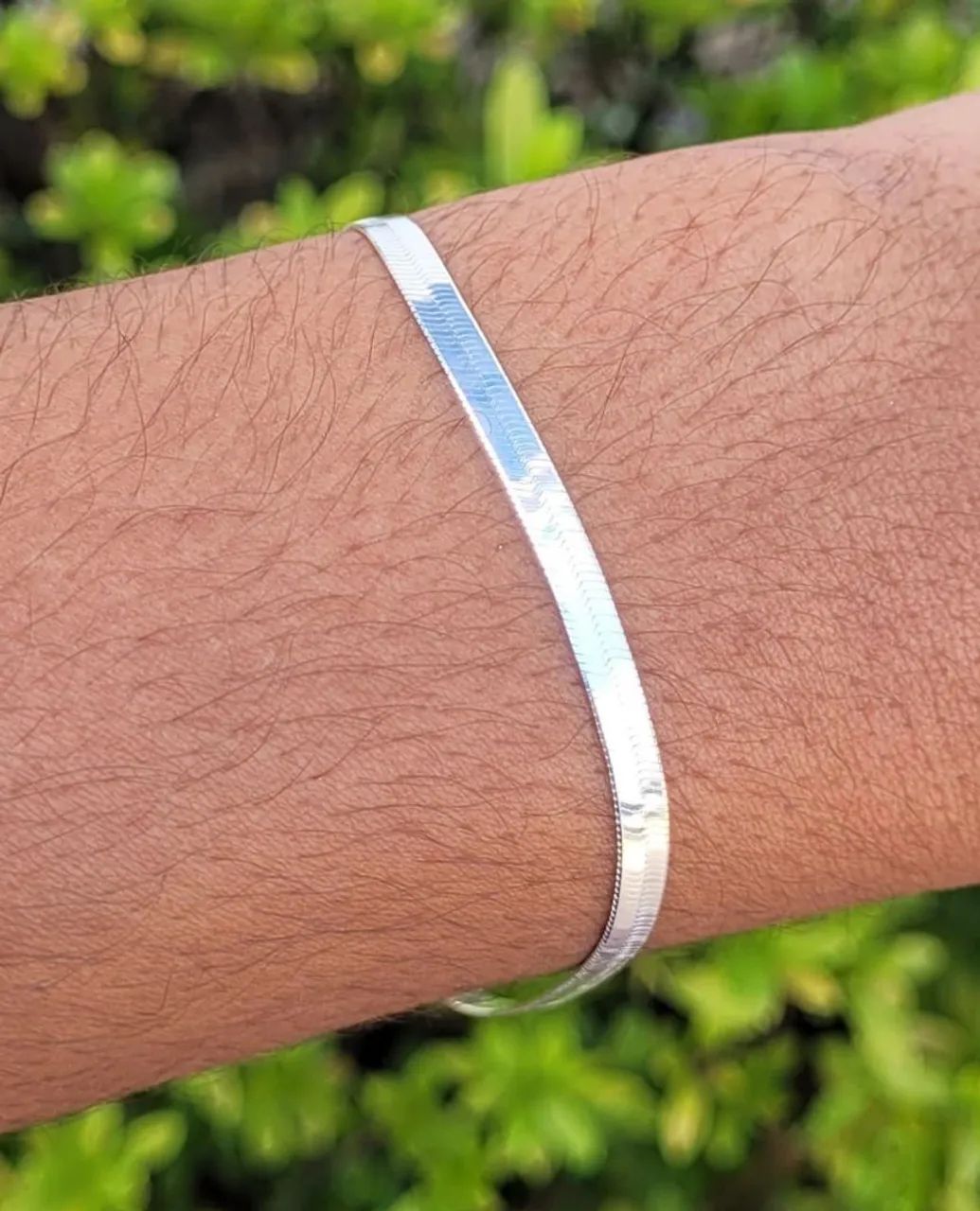 2 0 %  O F F ! Pulseira Laminada Prata 925 