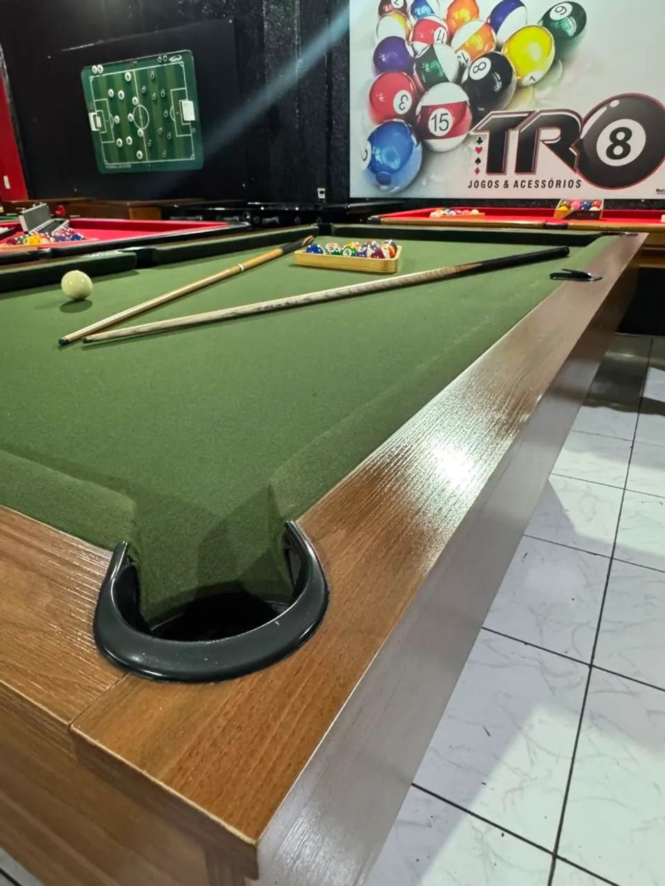 MESA DE SINUCA EM MDF COM CACAPA EMBUTIDA - Foto 2