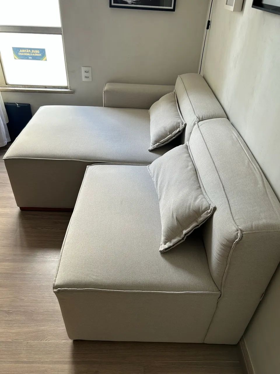 SOFÁ MODULAR 3 PEÇAS EM LINHO  - Foto 4