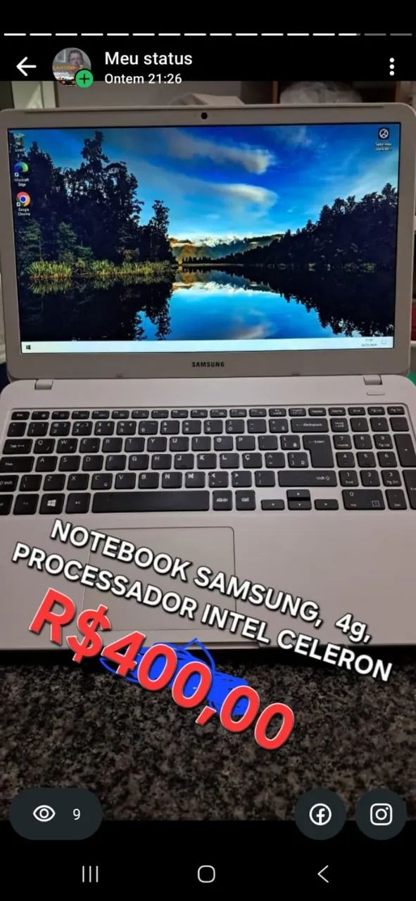 NOTEBOOK SAMSUNG, 4G, PROCESSADOR INTEL CELERON