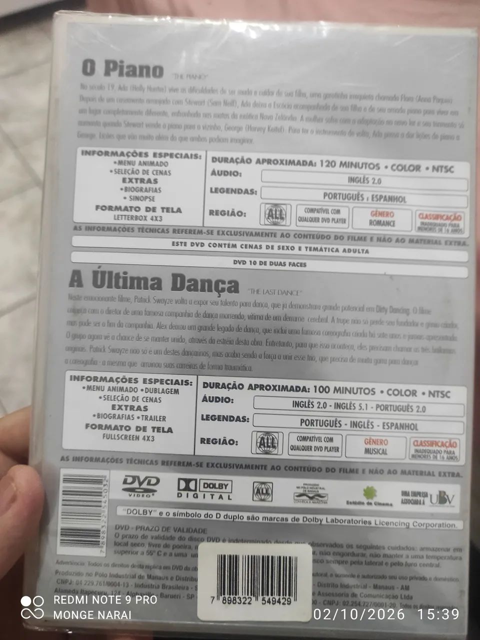 Dvd [LACRADO] O piano + A última dança Patrick sweyse  - Foto 2