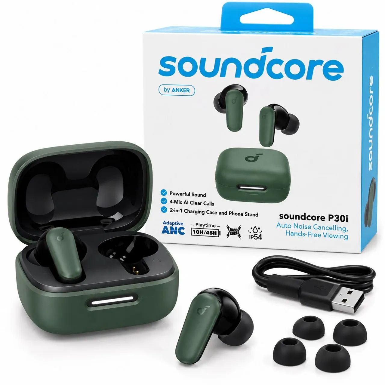 Fone Bluetooth Soundcore P30i Anker ANC 45h Verde Original - Foto 3