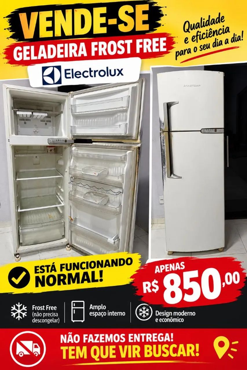 Vendo geladeira Brastemp Frost Free funcionando perfeitamente 