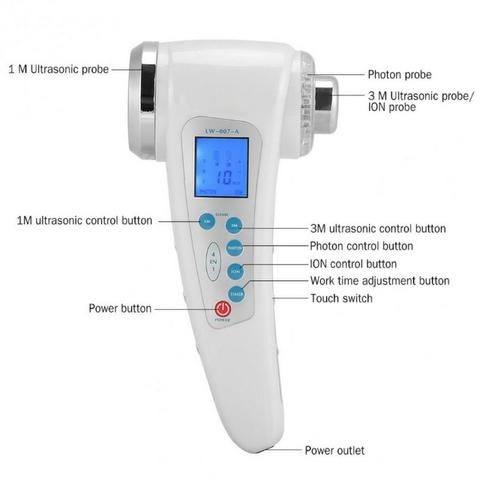 Ultrassom 1 E 3mhz Photon Ion 4 Em 1 - Fisiotarapia Estética - Foto 4
