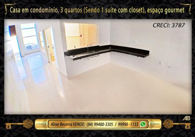Casa no condomínio central park, suíte com closet, espaço gourmet, sombra confira - Foto 6
