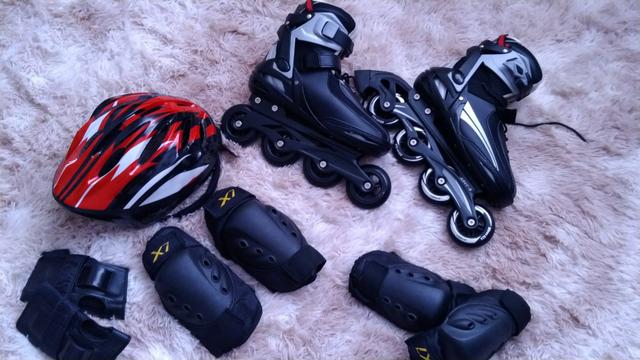 Patins e kit proteção
