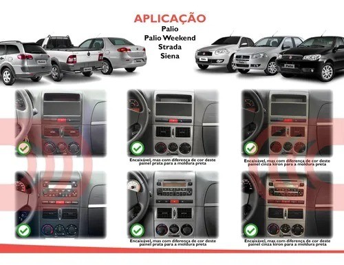 Moldura Painel 2 Din Multímidia Dvd Mp5 Fiat Palio / Strada / Idea / Siena 2005/ - Preto - Foto 4