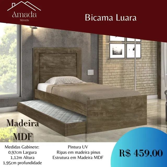 Bicama Luara MDF , Entrega  em 3 dias  - Foto 3