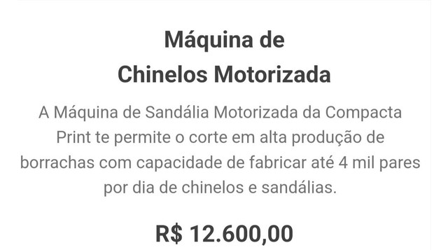 MÁQUINA PARA FABRICAÇÃO DE CHINELOS - COMPACTA PRINT