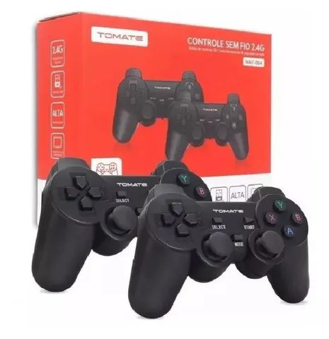Kit 2 Controles Sem Fio Tomate 2.4ghz Game Pad Joystick Usb