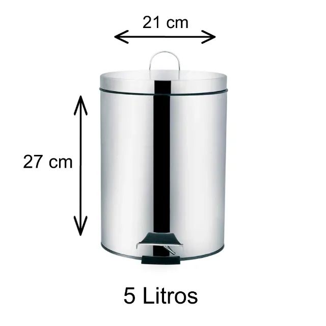 Lixeira Inox 5 Litros - Mor