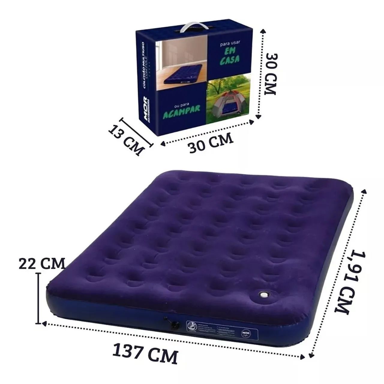Colchão colchonete Inflável Casal + Inflavel mor -  Ideal para 2 Pessoas! - Foto 3