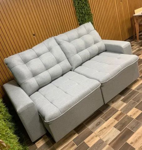 Sofa retratril reclinavel /linho cinza