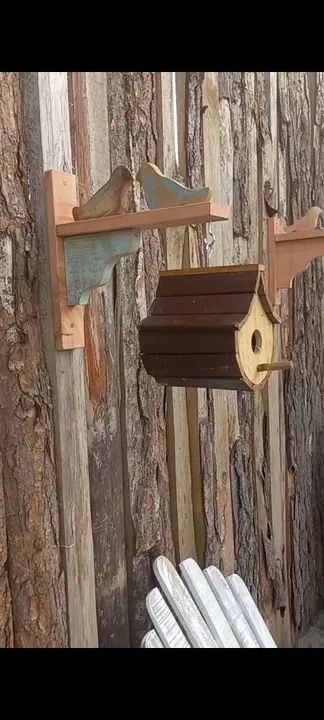 Suporte de Parede para Vaso de Planta em Madeira - Foto 5