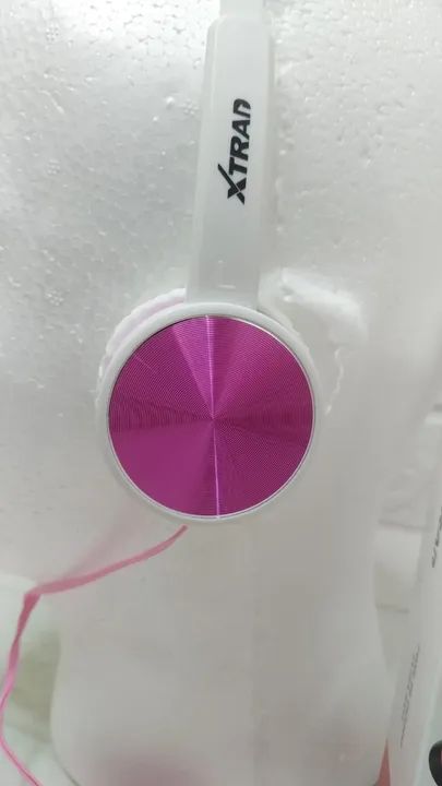 fone de ouvido extra bass lc-313  3.5mm p2 15mw xtrad-branco com rosa - Foto 3