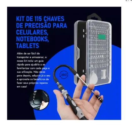KIT 115 CHAVES DE PRECISÃO CELULAR FENDA PHILIPS TORX - Foto 2