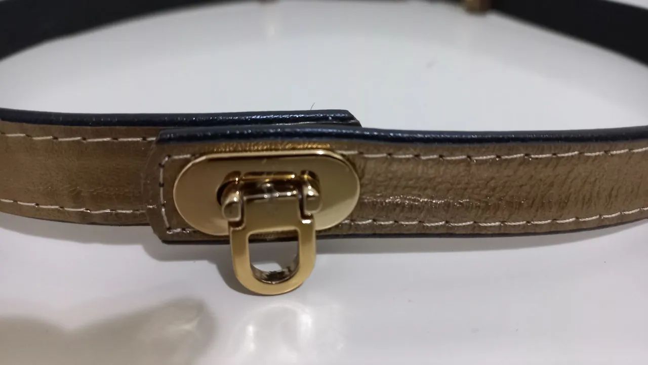 Cinto couro dourado  - Foto 2