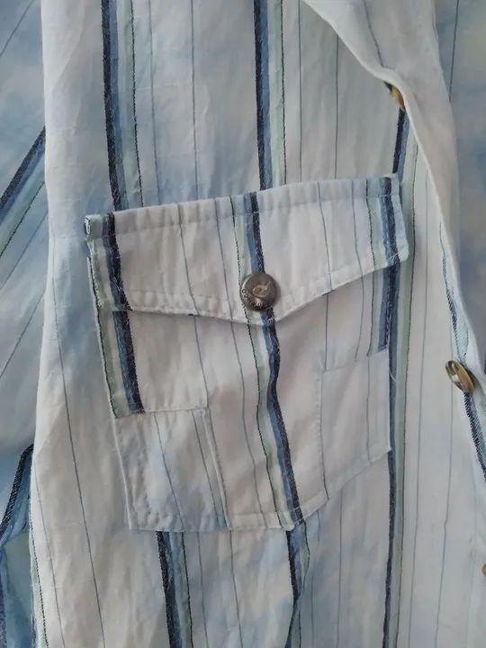 Camisa listrada azul e branca - Foto 5
