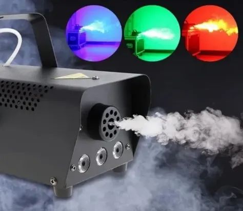 Máquina De Fumaça Rgb 3 Led 600w Controle Duplo Para Balada