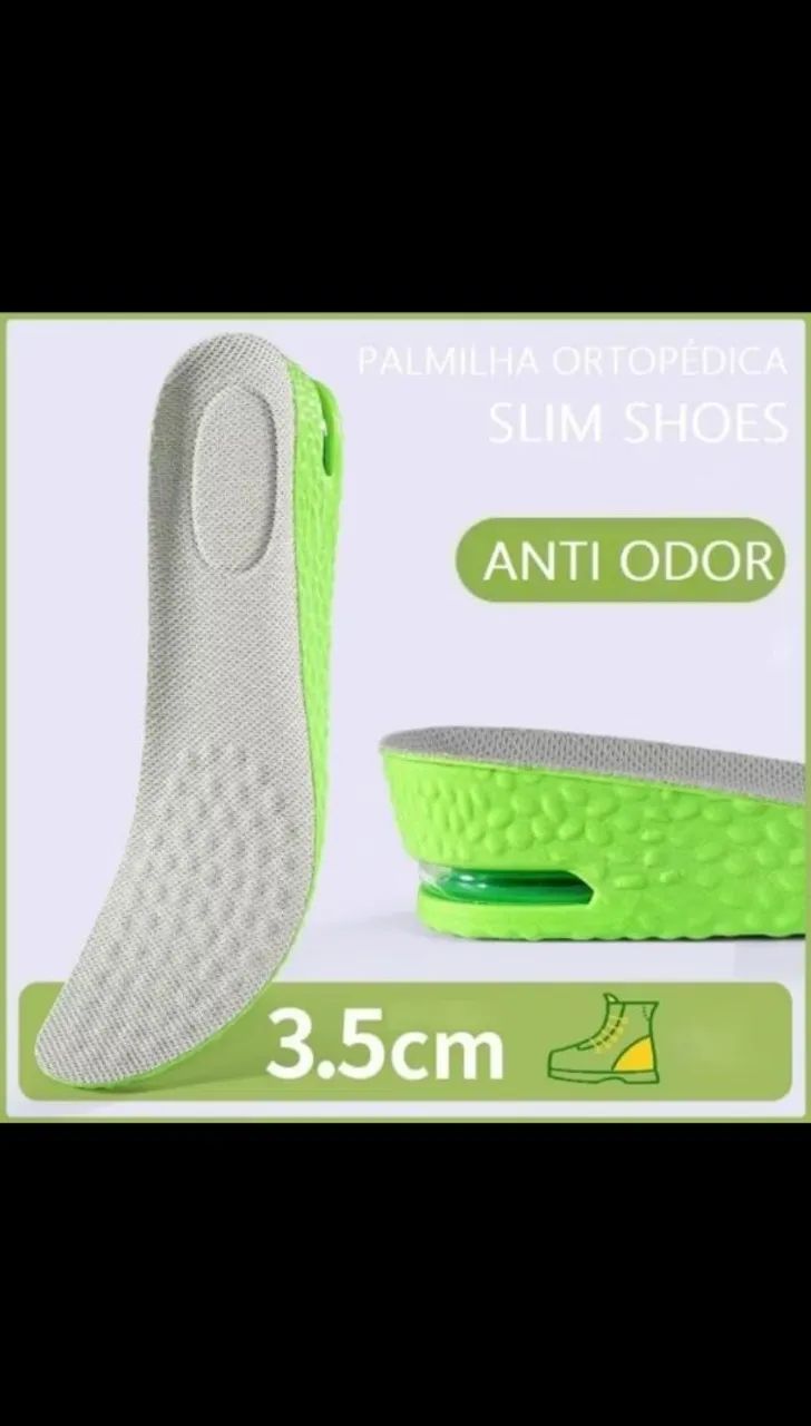 Palmilha Confortável Aumento de 3,5 Centímetros Altura 