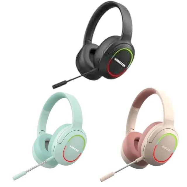 Headset gamer bluetooth com RGB com microfone removível k25 Kimaster