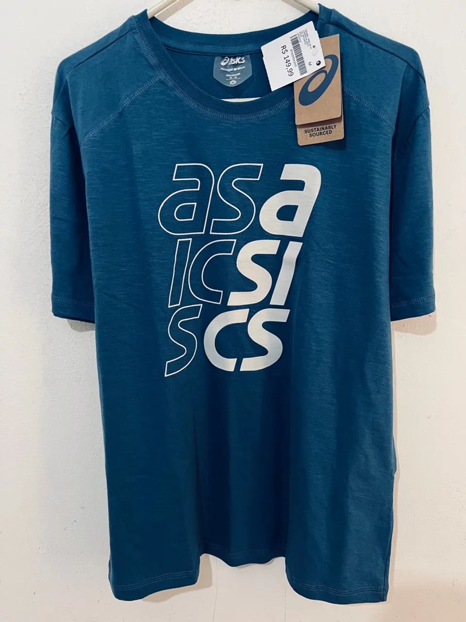 Camiseta Asics Original Azul P e M novas - Foto 2